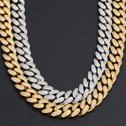 Hip Hop Necklace 12mm Wide and Dense Inlaid Zircon