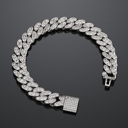 12mm single row zircon Cuban bracelet