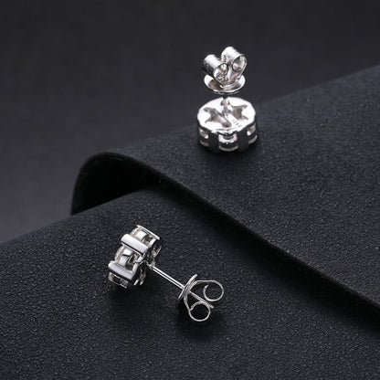 S925 Sterling Silver Earrings D Color 3.0mm Moissanite Stud Earrings Plum Stud Earrings