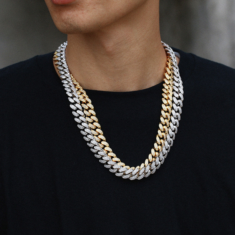 Hip Hop Necklace 12mm Wide and Dense Inlaid Zircon