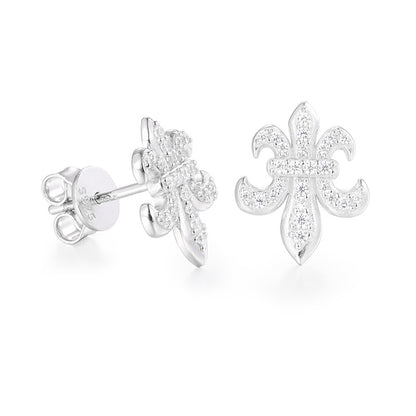 S925 Silver Moissanite Stud Earrings Retro Boat Anchor Stud Earrings