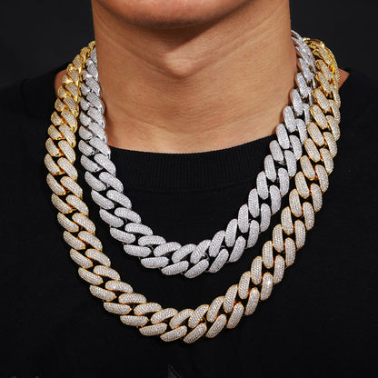 Hip Hop High Quality Long Buckle 4 Rows Zircon 20mm Chain